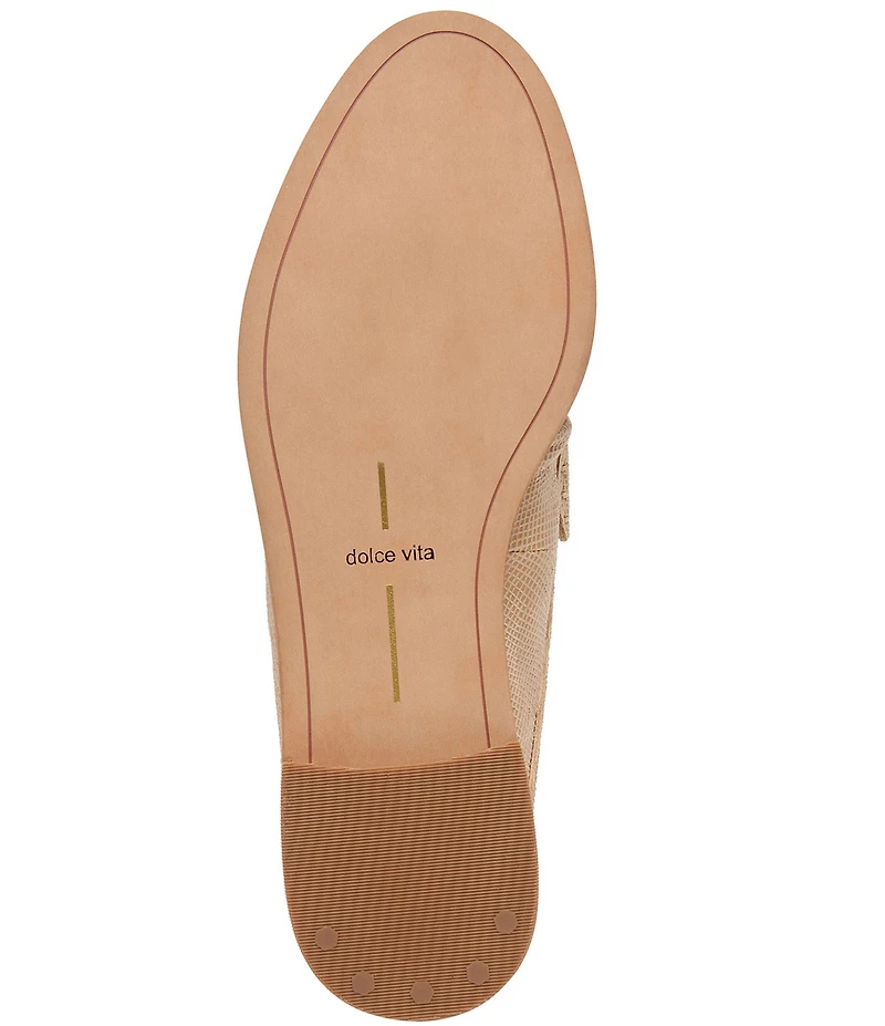 Dolce Vita Betzy Embossed Leather Pleated Loafer Mules