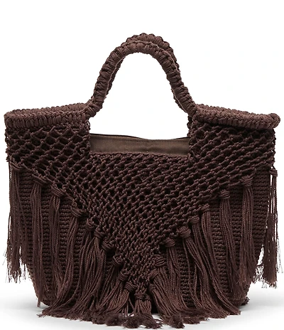 Dolce Vita Birch Crochet Macrame Top Handle Tote Bag