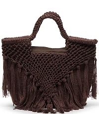 Dolce Vita Birch Crochet Macrame Top Handle Tote Bag