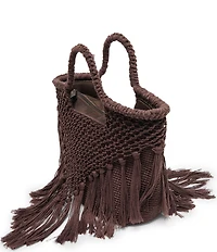 Dolce Vita Birch Crochet Macrame Top Handle Tote Bag