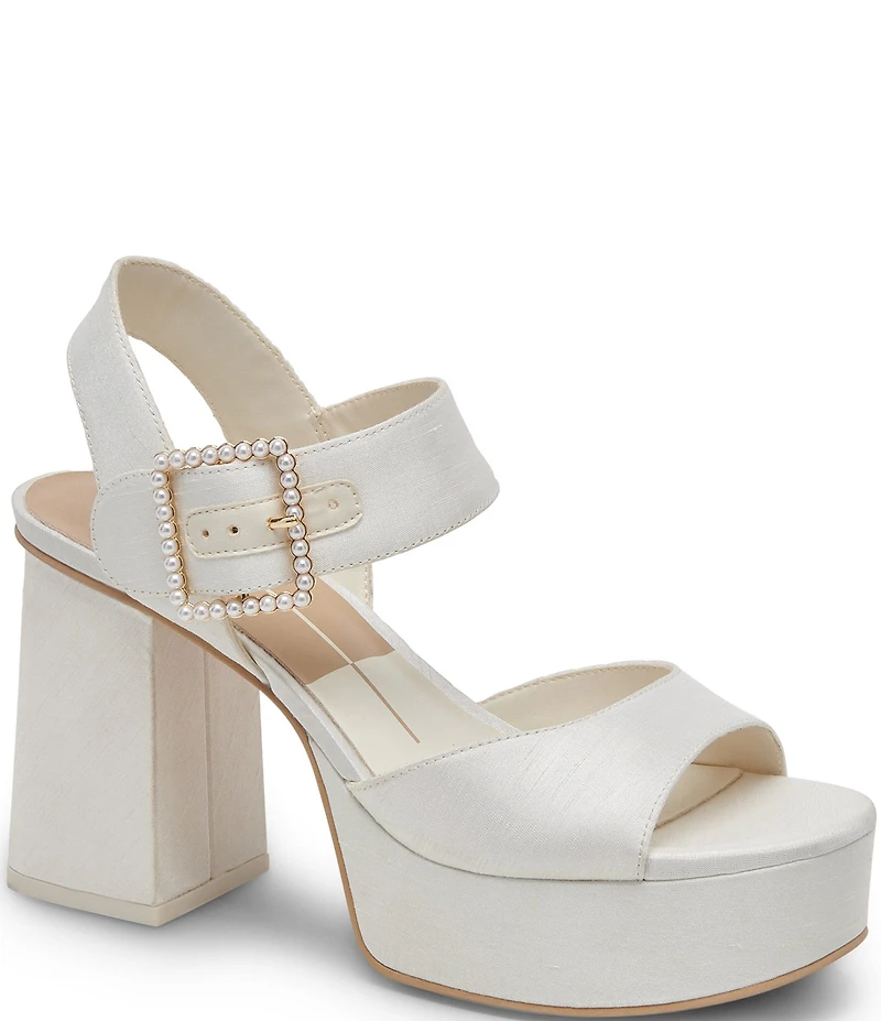 Dolce Vita Bobby Pearl Buckle Platform Dress Sandals