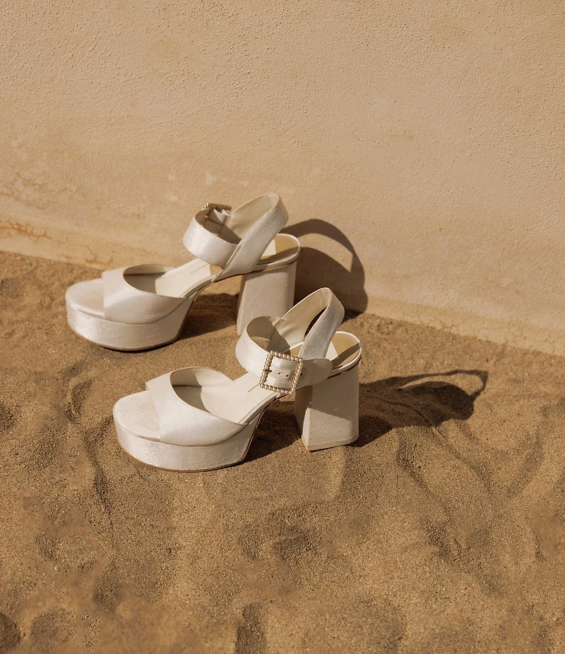 Dolce Vita Bobby Pearl Buckle Platform Dress Sandals