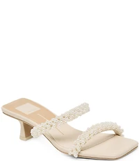Dolce Vita Boni Pearl Kitten Heel Dress Slide Sandals