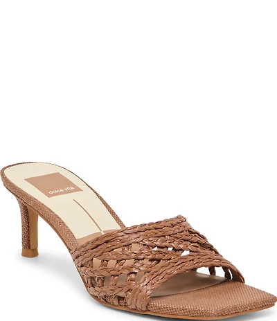 Dolce Vita Bowen Raffia Woven Slide Dress Sandals