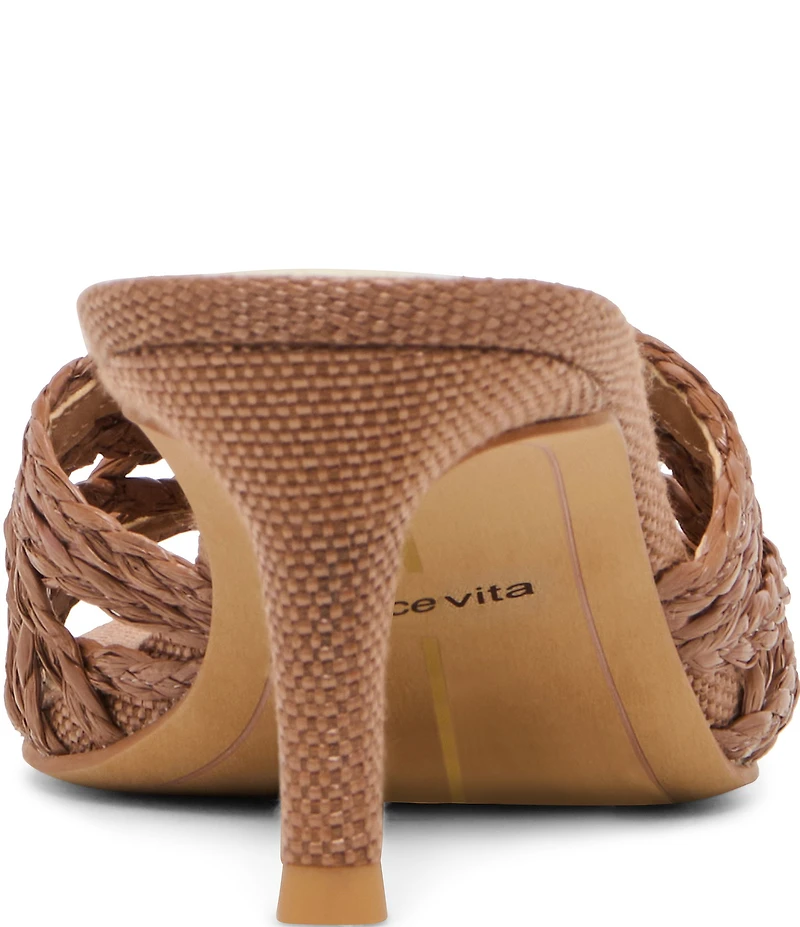 Dolce Vita Bowen Raffia Woven Slide Dress Sandals