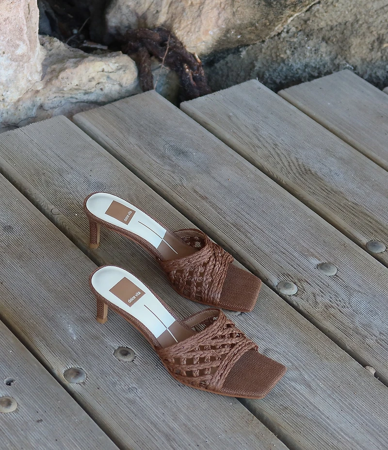 Dolce Vita Bowen Raffia Woven Slide Dress Sandals