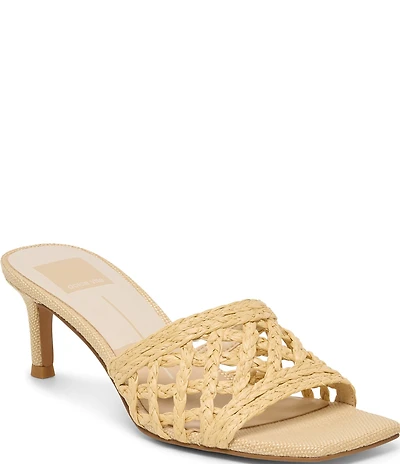 Dolce Vita Bowen Raffia Woven Slide Dress Sandals