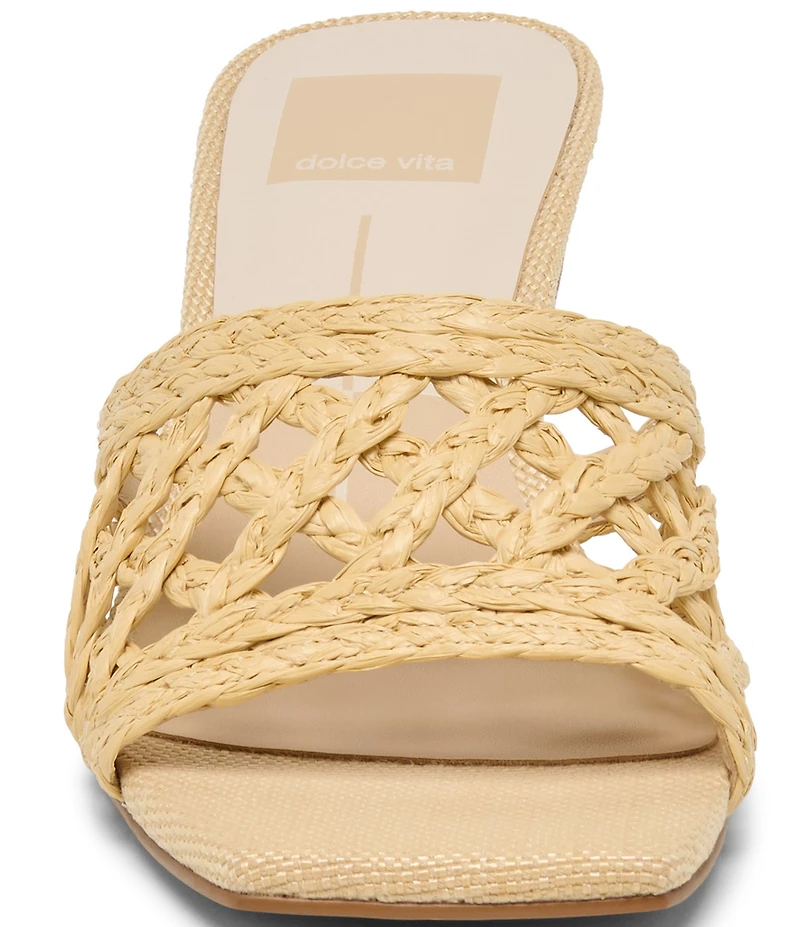 Dolce Vita Bowen Raffia Woven Slide Dress Sandals