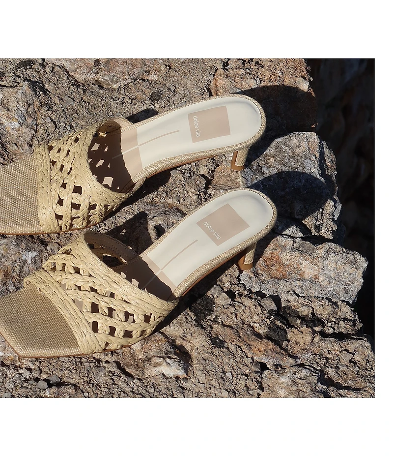 Dolce Vita Bowen Raffia Woven Slide Dress Sandals