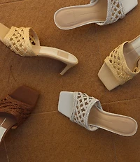 Dolce Vita Bowen Raffia Woven Slide Dress Sandals