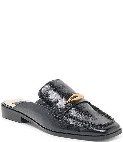 Dolce Vita Bowey Leather Metal Ornament Loafer Mules