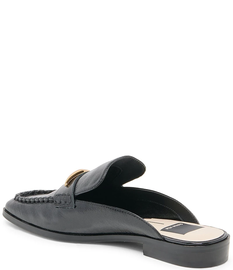 Dolce Vita Bowey Leather Metal Ornament Loafer Mules