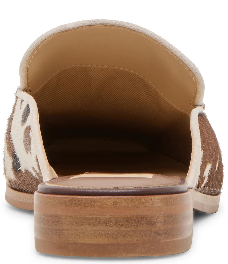 Dolce Vita Bradly Cow Print Calf Hair Moc-Toe Mules