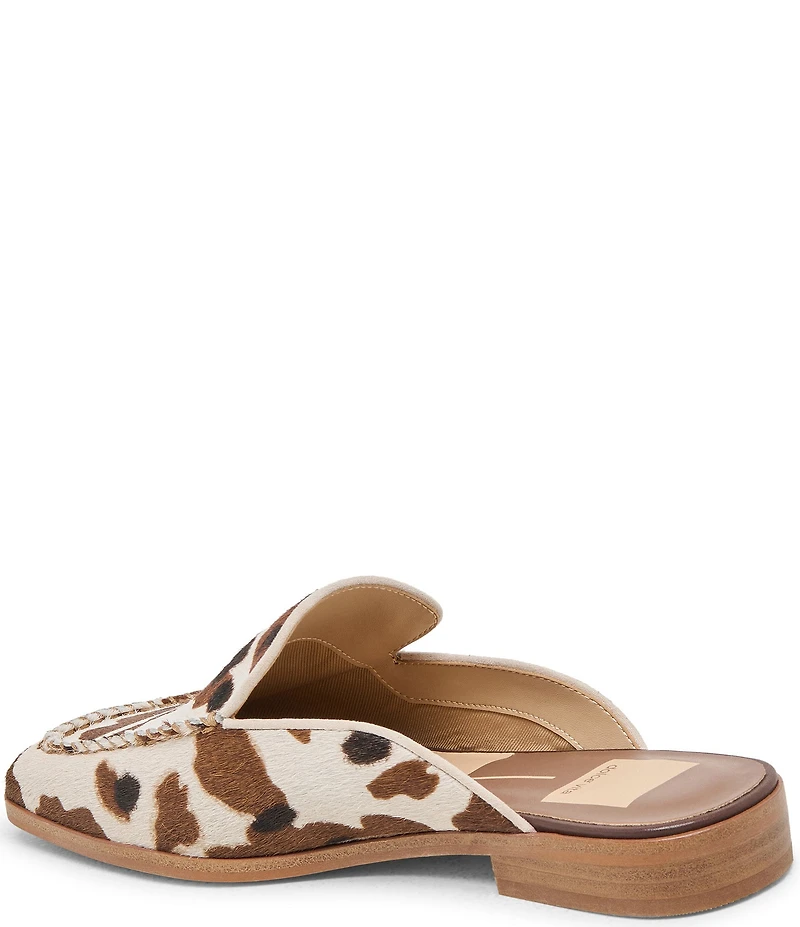 Dolce Vita Bradly Cow Print Calf Hair Moc-Toe Mules