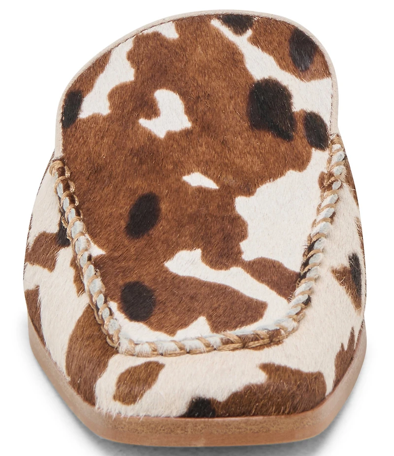 Dolce Vita Bradly Cow Print Calf Hair Moc-Toe Mules