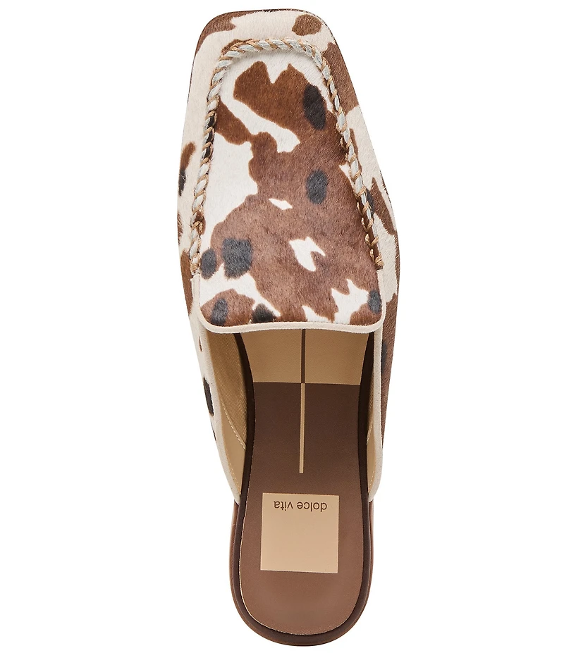 Dolce Vita Bradly Cow Print Calf Hair Moc-Toe Mules