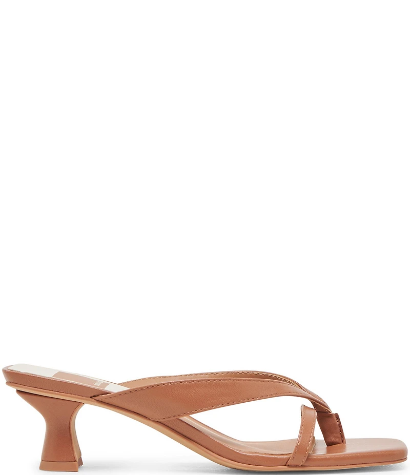 Dolce Vita Brevel Leather Thong Kitten Heel Dress Sandals