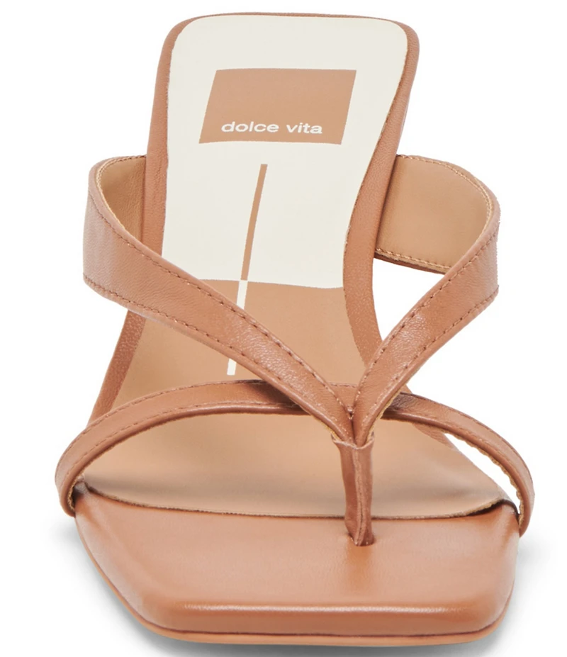 Dolce Vita Brevel Leather Thong Kitten Heel Dress Sandals