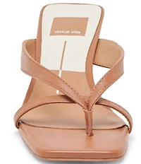 Dolce Vita Brevel Leather Thong Kitten Heel Dress Sandals