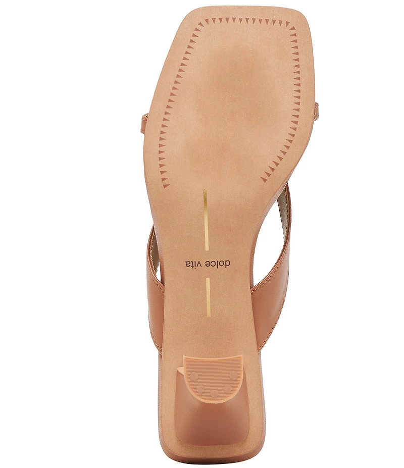 Dolce Vita Brevel Leather Thong Kitten Heel Dress Sandals