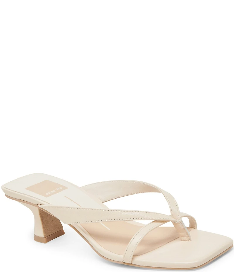 Dolce Vita Brevel Leather Thong Kitten Heel Dress Sandals