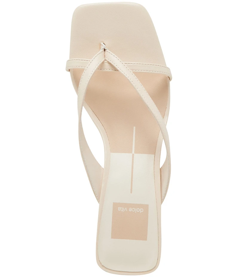 Dolce Vita Brevel Leather Thong Kitten Heel Dress Sandals