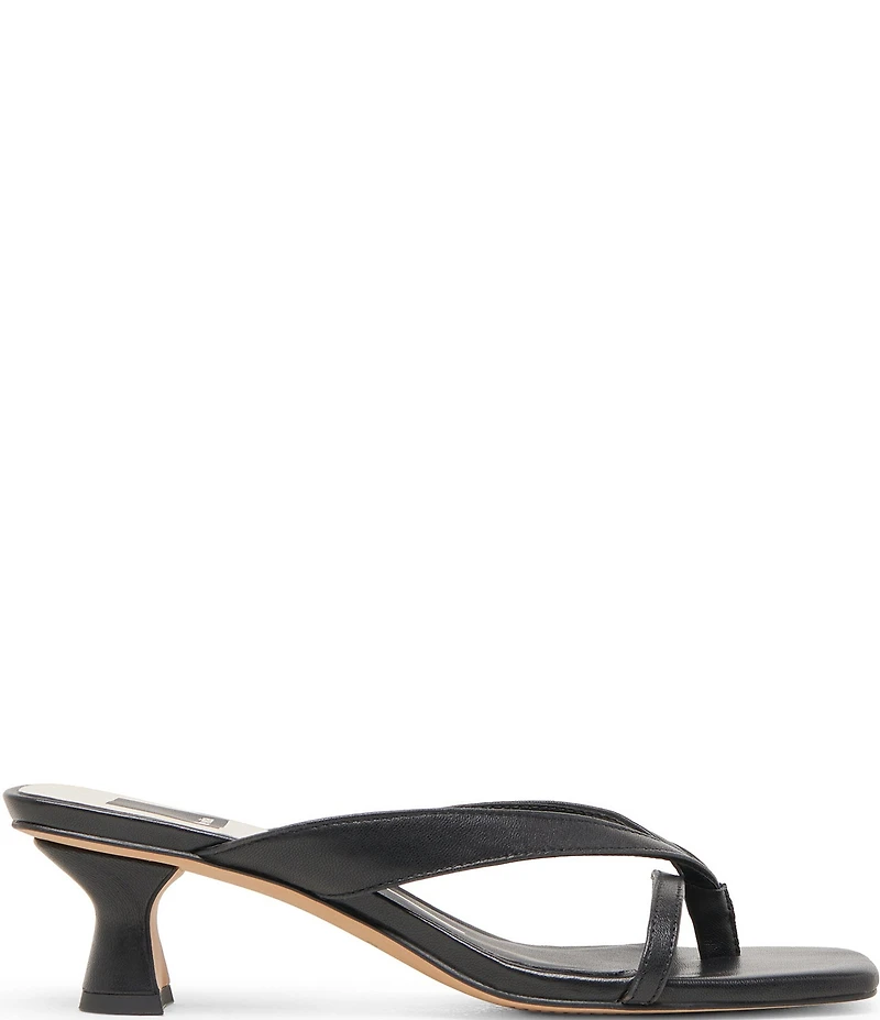 Dolce Vita Brevel Leather Thong Kitten Heel Dress Sandals