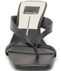 Dolce Vita Brevel Leather Thong Kitten Heel Dress Sandals