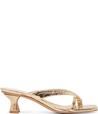 Dolce Vita Brevel Crushed Leather Thong Kitten Heel Dress Sandals