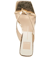 Dolce Vita Brevel Crushed Leather Thong Kitten Heel Dress Sandals