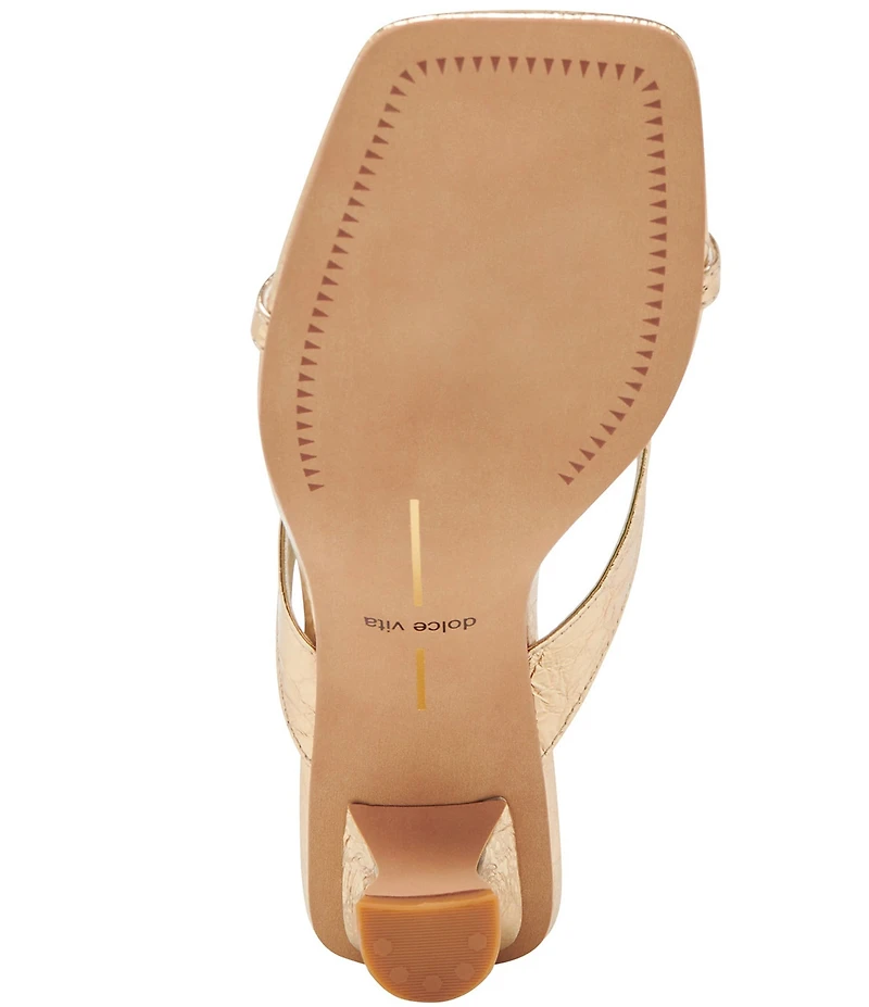Dolce Vita Brevel Crushed Leather Thong Kitten Heel Dress Sandals