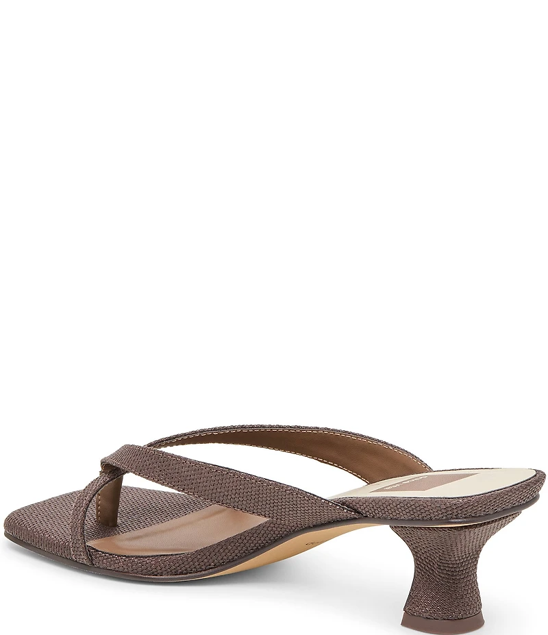 Dolce Vita Brevel Raffia Thong Kitten Heel Dress Sandals