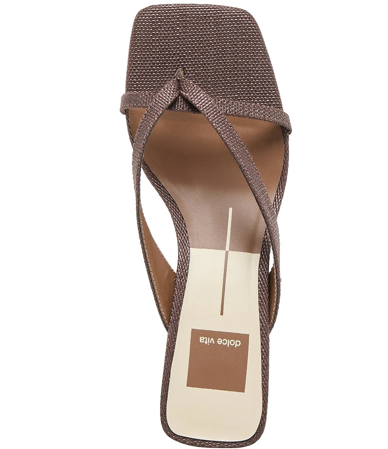 Dolce Vita Brevel Raffia Thong Kitten Heel Dress Sandals