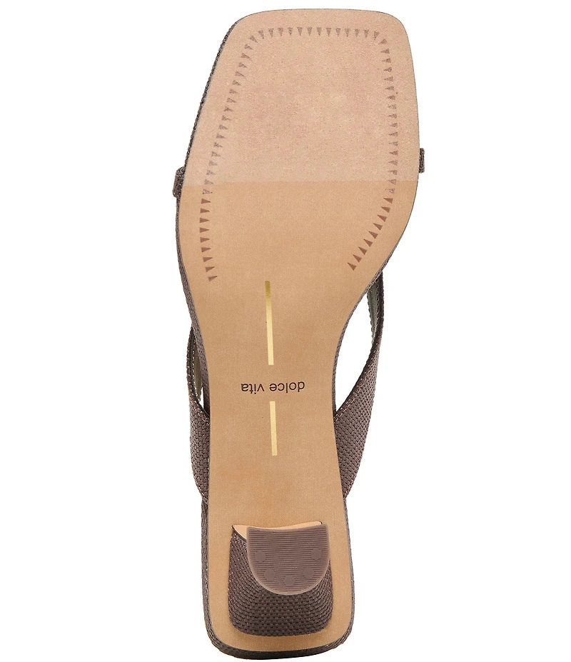 Dolce Vita Brevel Raffia Thong Kitten Heel Dress Sandals