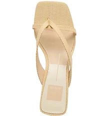 Dolce Vita Brevel Raffia Thong Kitten Heel Dress Sandals