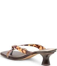 Dolce Vita Brevel Tortoise Vinyl Thong Kitten Heel Dress Sandals