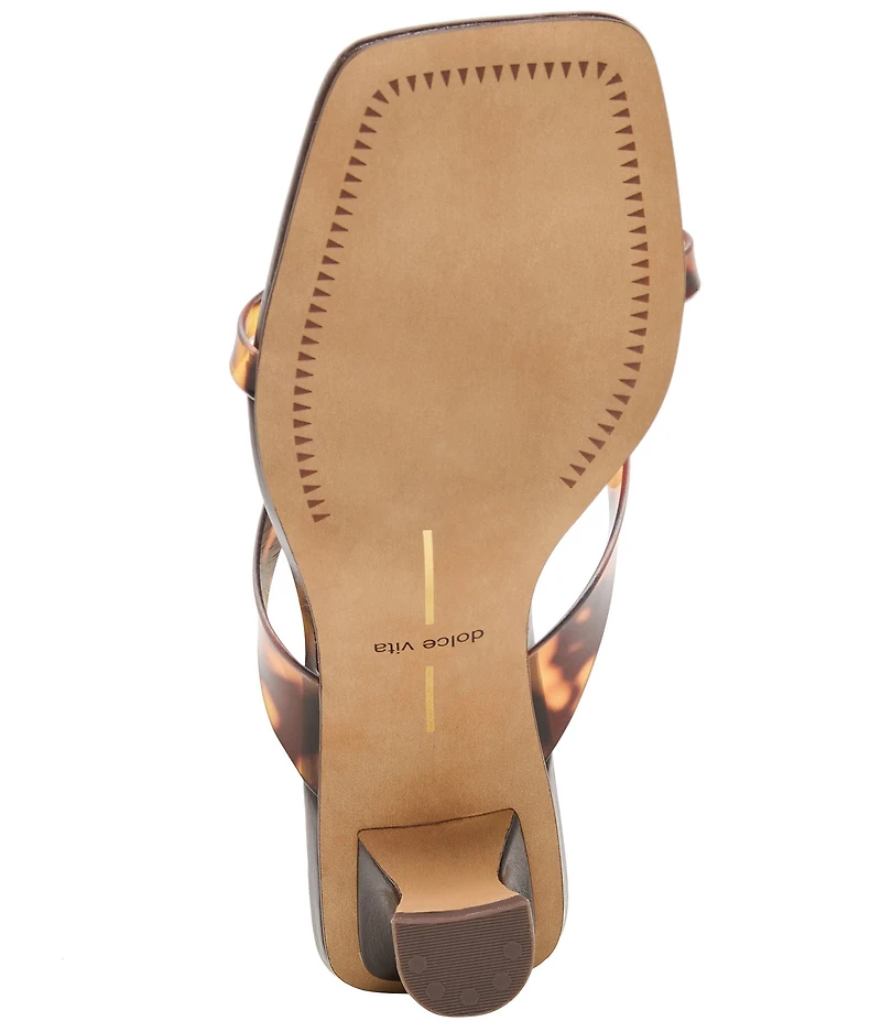 Dolce Vita Brevel Tortoise Vinyl Thong Kitten Heel Dress Sandals