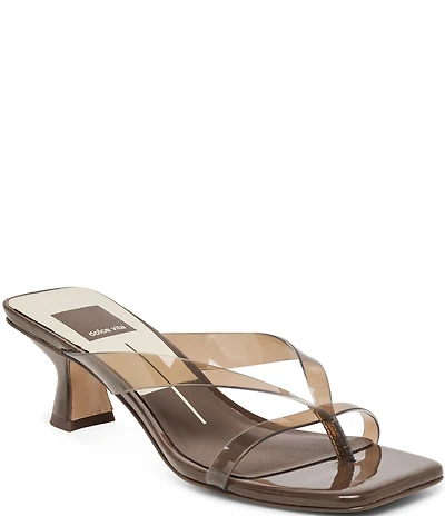 Dolce Vita Brevel Vinyl Thong Kitten Heel Dress Sandals