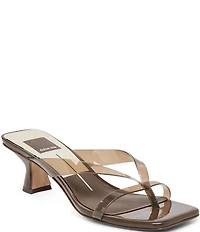 Dolce Vita Brevel Vinyl Thong Kitten Heel Dress Sandals