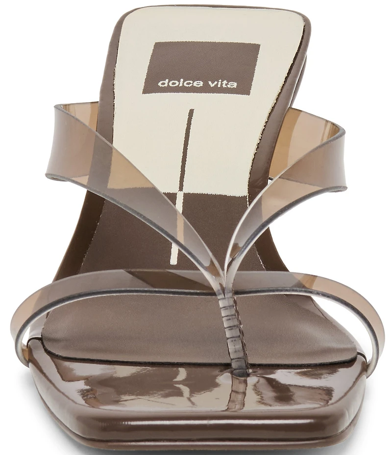 Dolce Vita Brevel Vinyl Thong Kitten Heel Dress Sandals