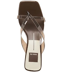 Dolce Vita Brevel Vinyl Thong Kitten Heel Dress Sandals