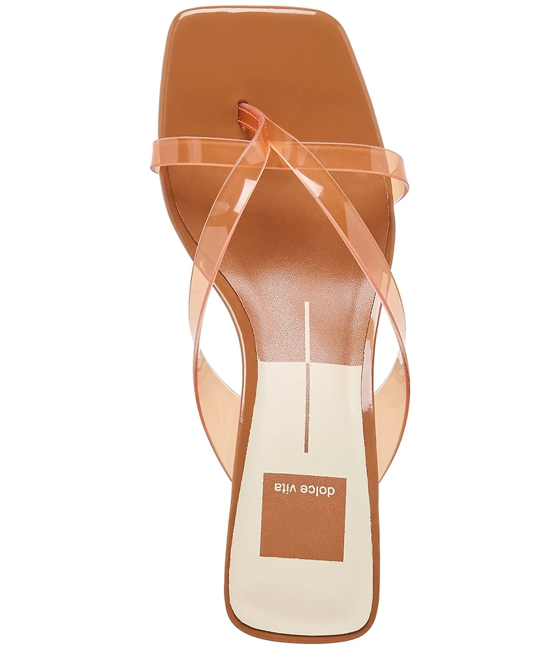 Dolce Vita Brevel Vinyl Thong Kitten Heel Dress Sandals
