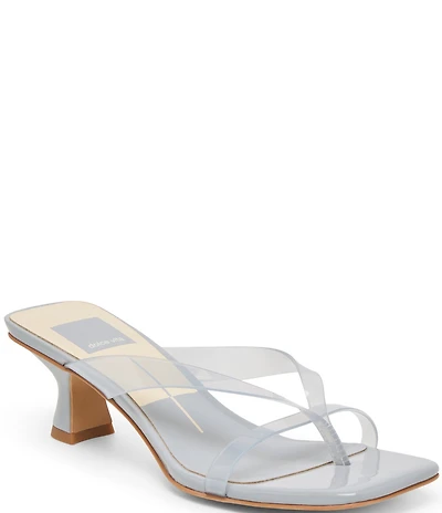 Dolce Vita Brevel Vinyl Thong Kitten Heel Dress Sandals