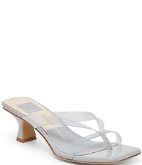 Dolce Vita Brevel Vinyl Thong Kitten Heel Dress Sandals