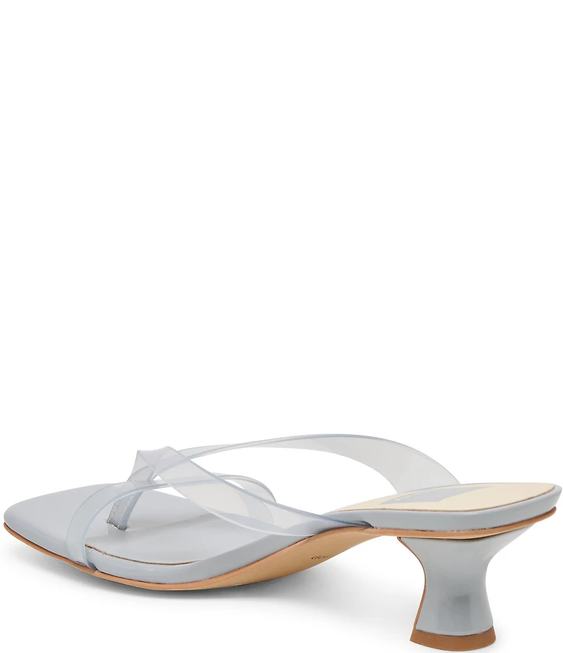 Dolce Vita Brevel Vinyl Thong Kitten Heel Dress Sandals