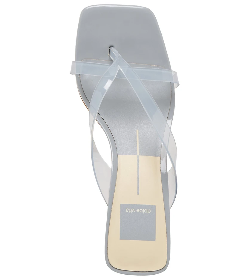 Dolce Vita Brevel Vinyl Thong Kitten Heel Dress Sandals
