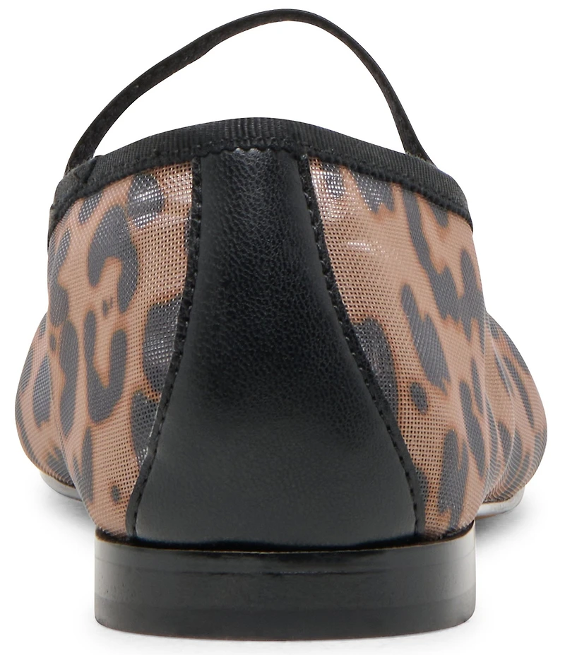 Dolce Vita Cadel Leopard Mesh Bow Mary Jane Ballet Flats