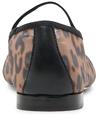Dolce Vita Cadel Leopard Mesh Bow Mary Jane Ballet Flats