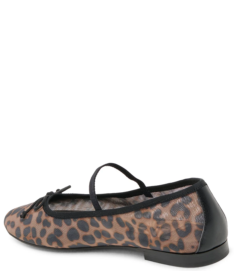 Dolce Vita Cadel Leopard Mesh Bow Mary Jane Ballet Flats