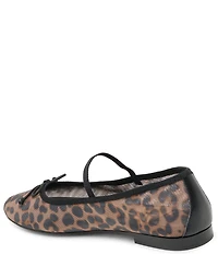Dolce Vita Cadel Leopard Mesh Bow Mary Jane Ballet Flats